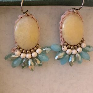 Yellow/Blue Stone Earrings